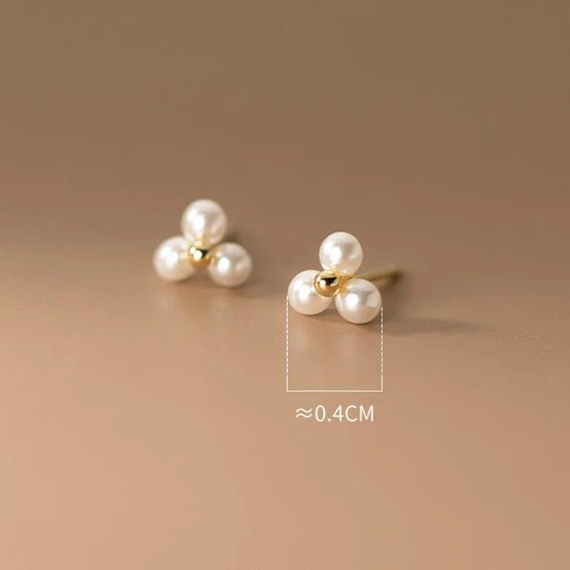 925 Sterling Silber Synthetische Perlen Stecker Ohrringe | Shop Nory