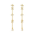 Lange Quasten-Zirkon-Kreuz-Ohrringe | Shop Nory