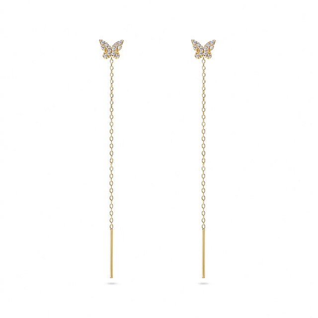 Süße Schmetterling Kristall Kette Quaste Ohrringe | Shop Nory