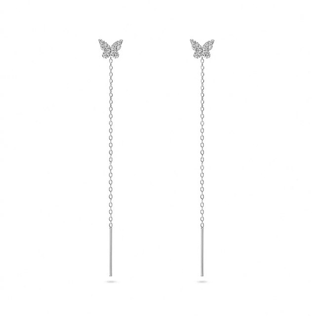Süße Schmetterling Kristall Kette Quaste Ohrringe | Shop Nory