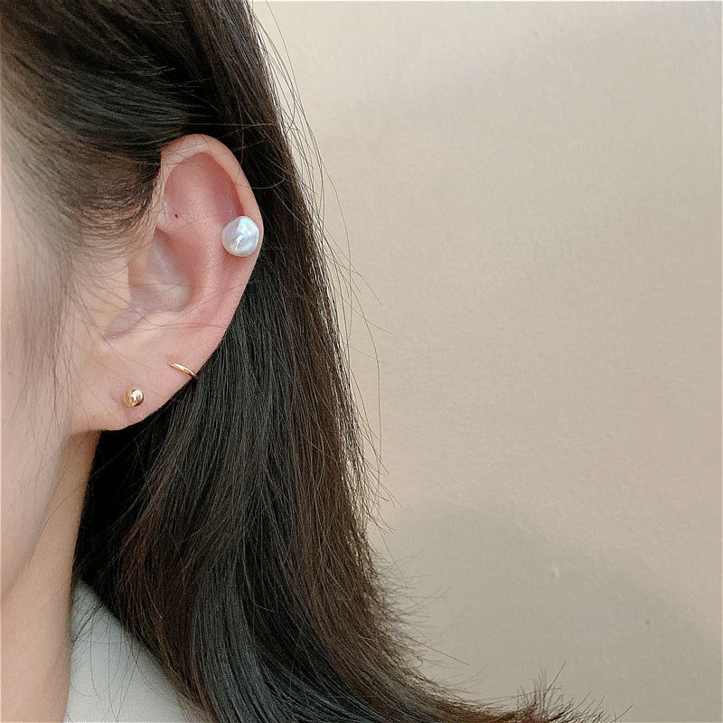 925 Sterling Silver Designer Französische Natürliche Barockperlen Ohrringe | Shop Nory