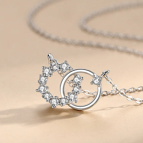 925 Sterling Silber Doppel Pendant Halskette | Shop Nory