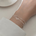 Doppelschichtige Hohles Herzarmband | Shop Nory