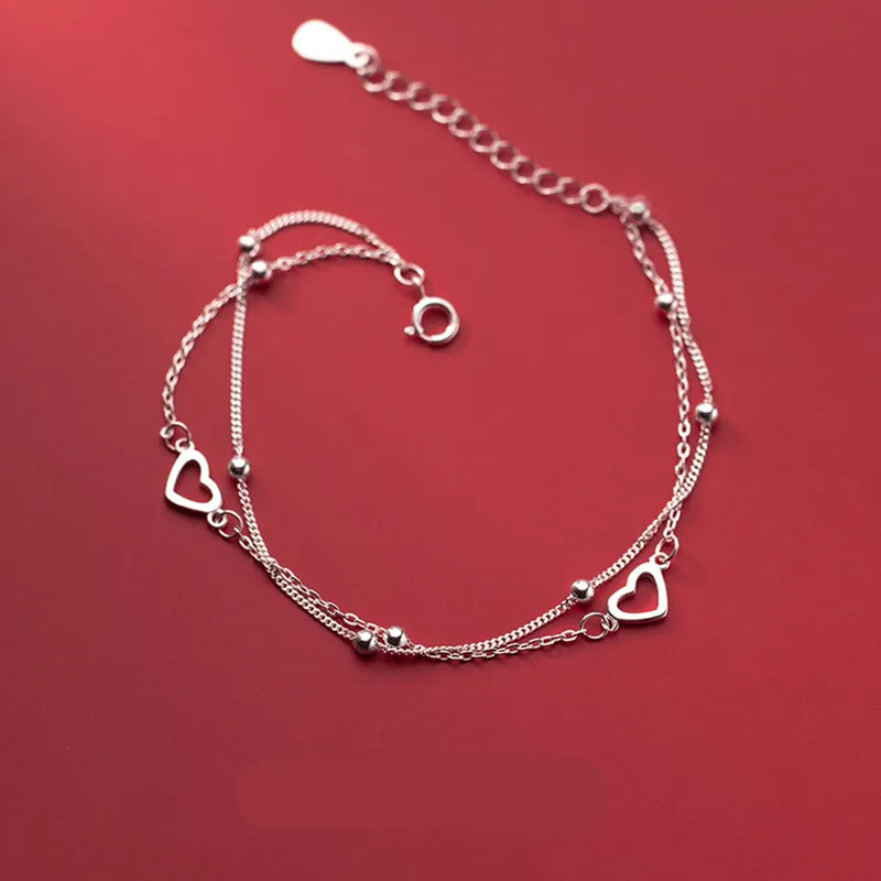 Doppelschichtige Hohles Herzarmband | Shop Nory