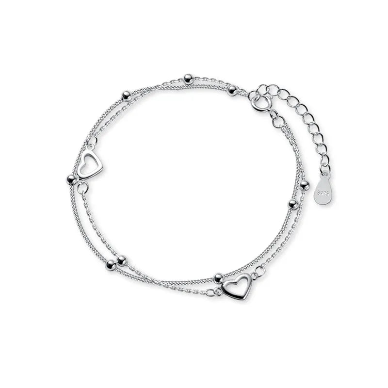 Doppelschichtige Hohles Herzarmband | Shop Nory