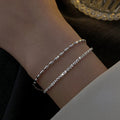 Doppelte Schicht 925 Sterling Silber Perlen Armband | Shop Nory