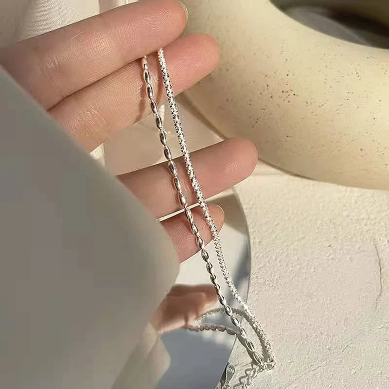 Doppelte Schicht 925 Sterling Silber Perlen Armband | Shop Nory