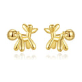 925 Sterling Silver Süßes Tier Hund Schraubstecker Ohrringe | Shop Nory