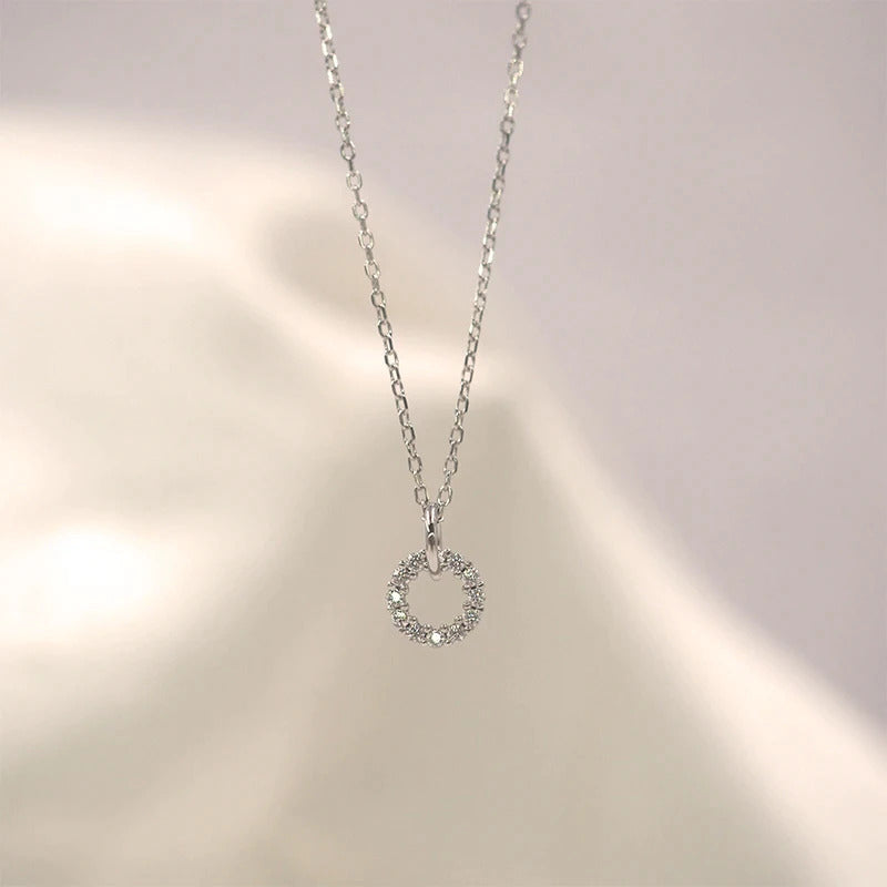 Einfacher Kreis Zirkon Anhänger Halskette | Shop Nory