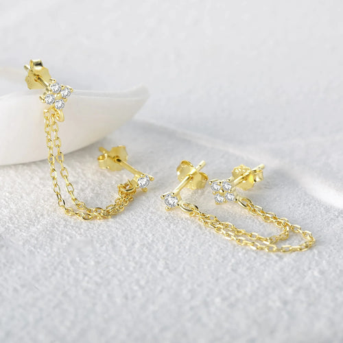 925 Sterling Silber Zirkon Blumen Ohrstecker | Shop Nory