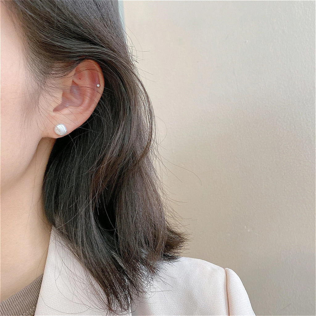 925 Sterling Silber Süßwasser Barock Unregelmäßige Perlen Stecker Ohrringe | Shop Nory