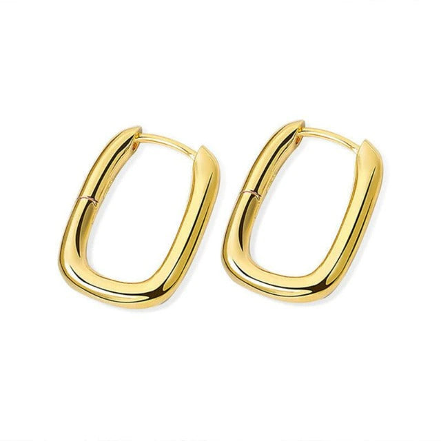 925 Sterling Silver Geometrische Ellipse Ohrringe | Shop Nory