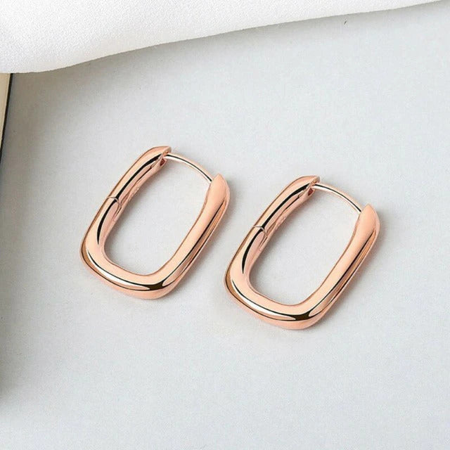 925 Sterling Silver Geometrische Ellipse Ohrringe | Shop Nory
