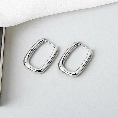 925 Sterling Silver Geometrische Ellipse Ohrringe | Shop Nory