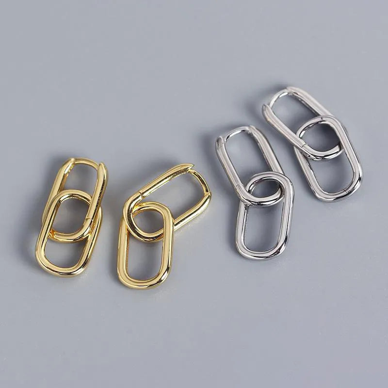 925 Sterlingsilber Geometrische Ovale Tropfenohrringe | Shop Nory