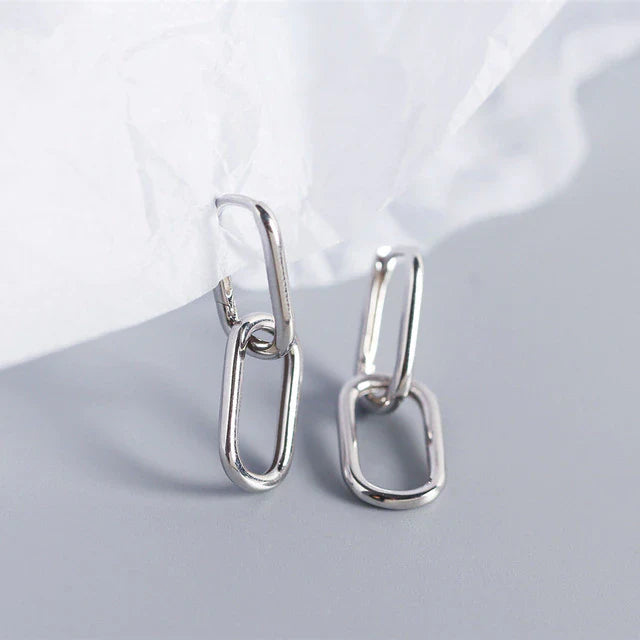 925 Sterlingsilber Geometrische Ovale Tropfenohrringe | Shop Nory