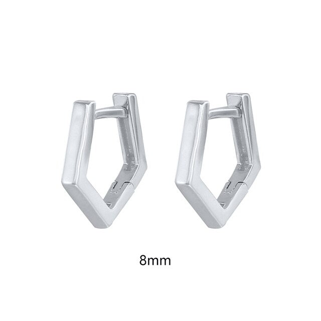 925 Sterling Silver Polygon Hoop Ohrringe | Shop Nory