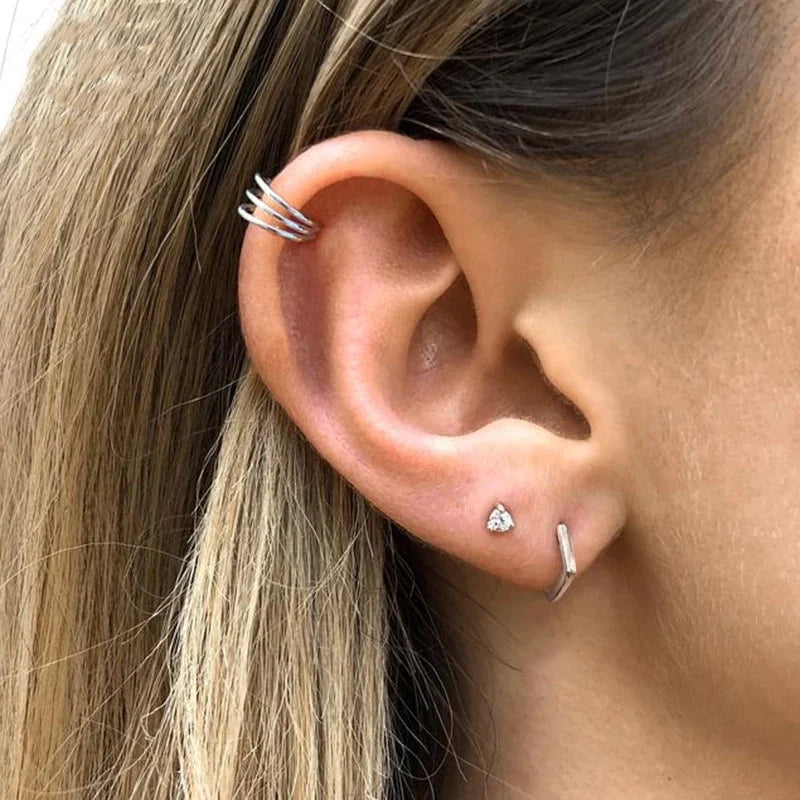 925 Sterling Silver Polygon Hoop Ohrringe | Shop Nory
