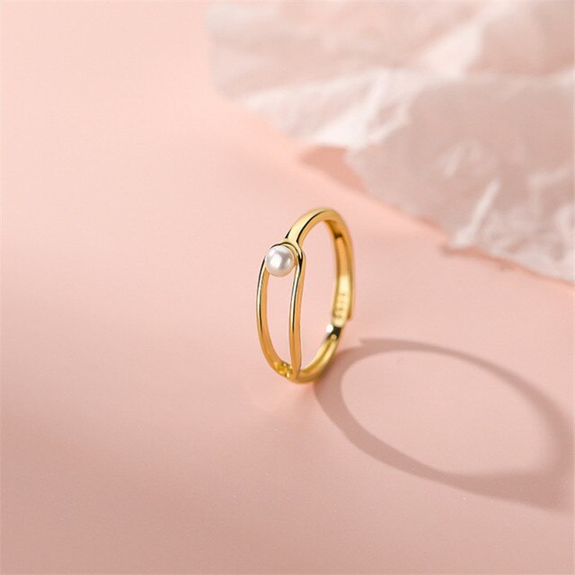 925 Sterling Silver Muschel Perlenring | Shop Nory