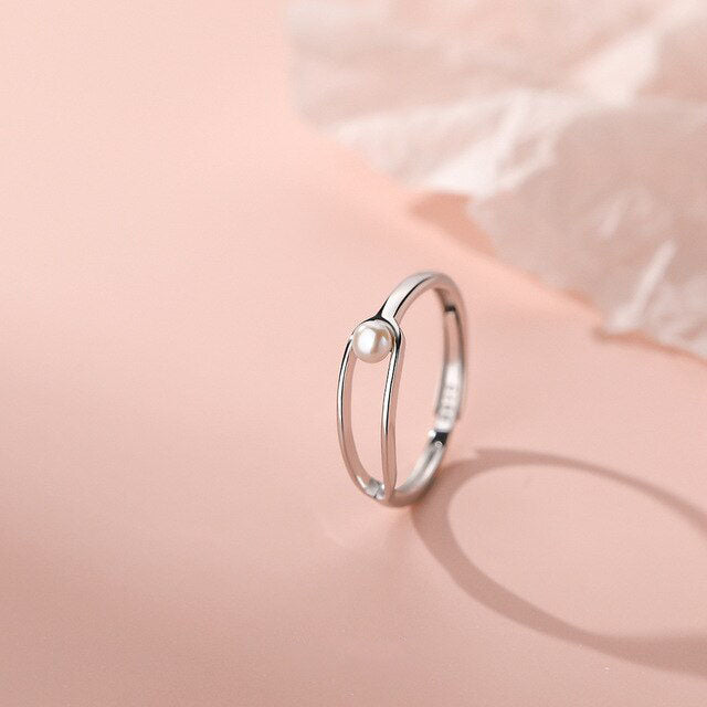 925 Sterling Silver Muschel Perlenring | Shop Nory
