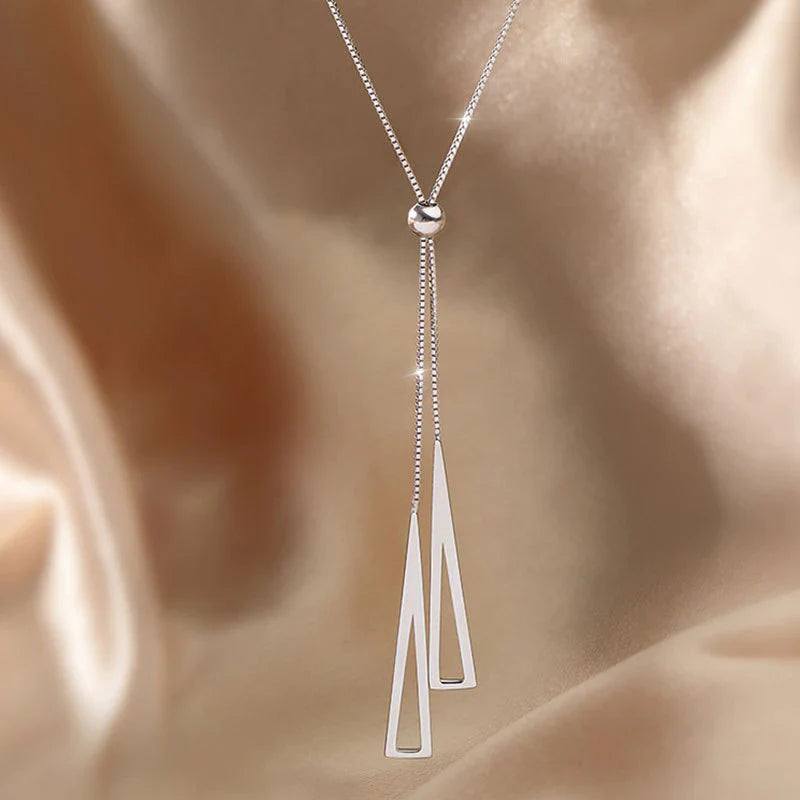 925 Sterling Silber Geometrisches Dreieck Halskette | Shop Nory