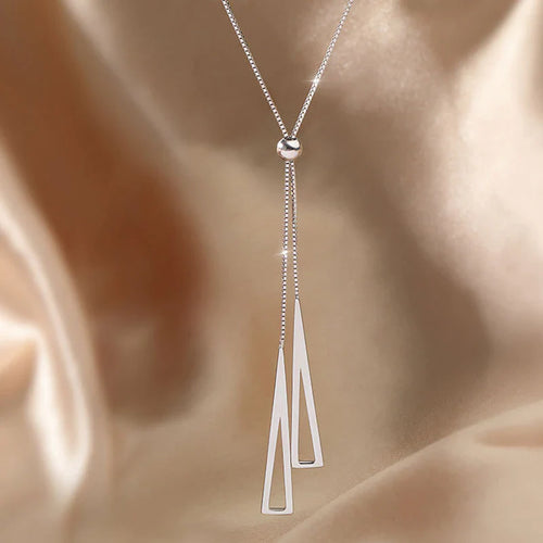 925 Sterling Silber Geometrisches Dreieck Halskette | Shop Nory