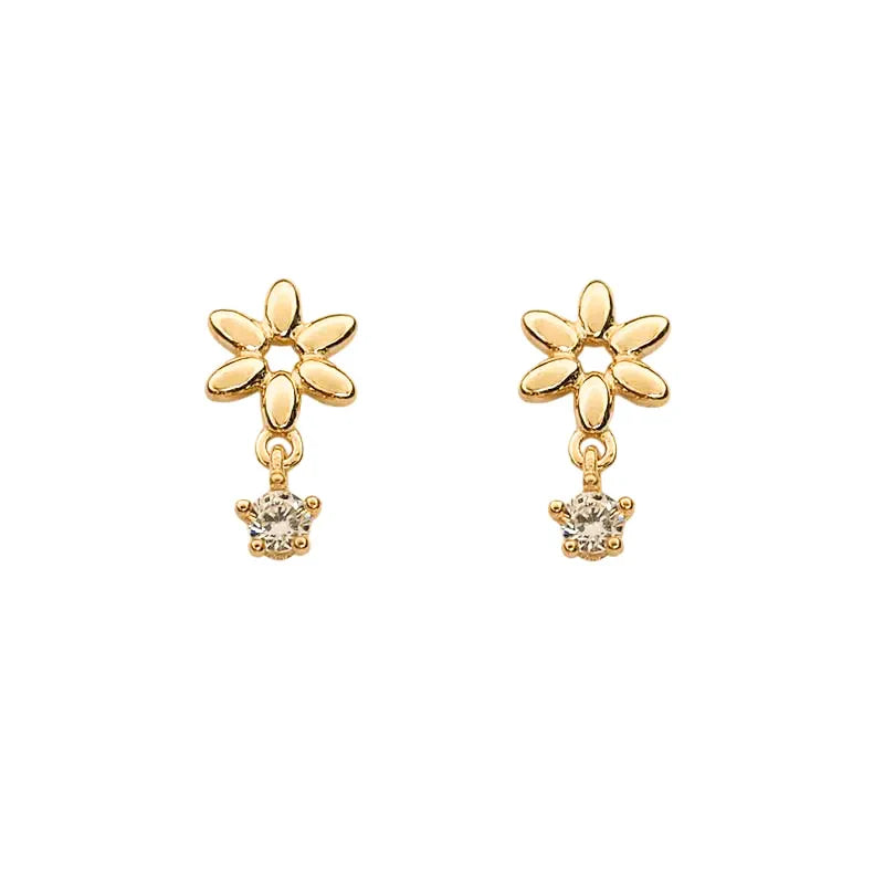 Glänzende Zirkon Blumen Ohrstecker | Shop Nory