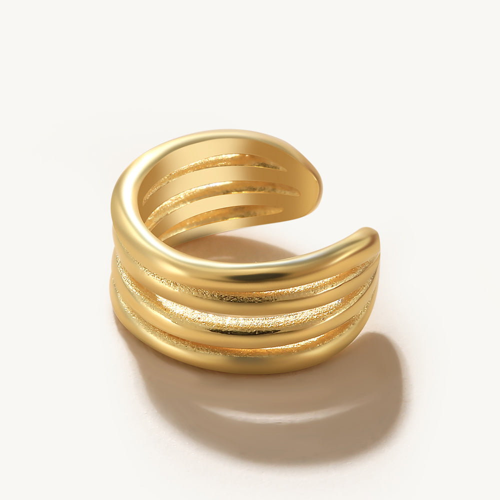 Goldplattierte Cubic Zirconia Ohrcuff ohne Piercing | Shop Nory