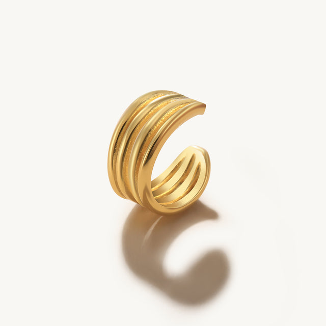 Goldplattierte Cubic Zirconia Ohrcuff ohne Piercing | Shop Nory