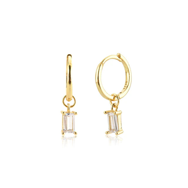 925 Sterlingsilber Gold Zirkon CZ Tropfenohrringe | Shop Nory