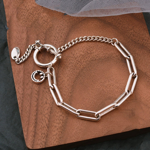 925 Sterling Silber Dicke Charm Armband | Shop Nory