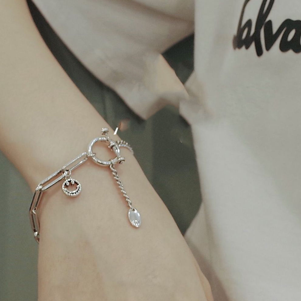 925 Sterling Silber Dicke Charm Armband | Shop Nory