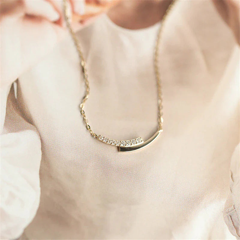 Pav�� Crystal Intersection Schlüsselbein Kettenhalskette | Shop Nory