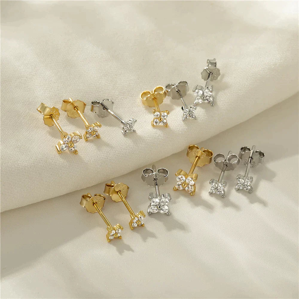 925 Sterlingsilber Kristall Blumen Stecker Ohrringe | Shop Nory
