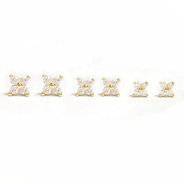 925 Sterlingsilber Kristall Blumen Stecker Ohrringe | Shop Nory