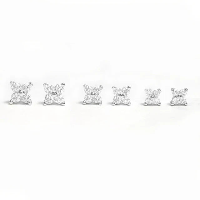 925 Sterling Silber Kristall Blüten Ohrringe | Shop Nory