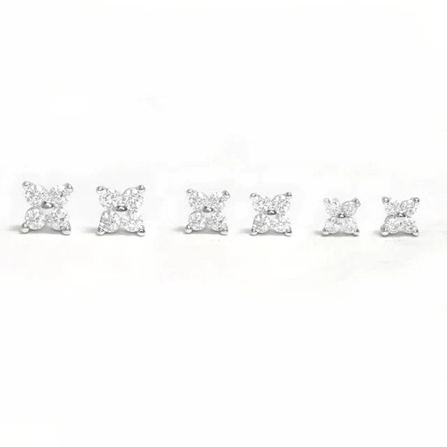 925 Sterlingsilber Kristall Blumen Stecker Ohrringe | Shop Nory