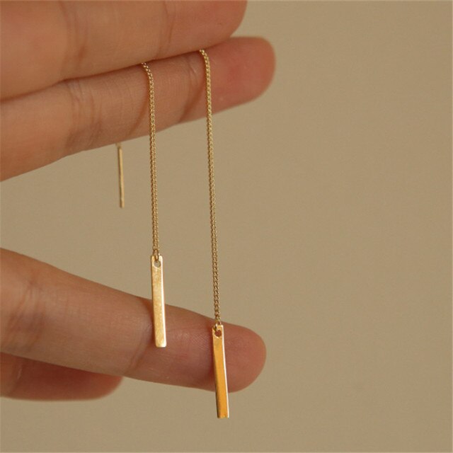 925 Sterlingsilber 14K Gold Lange Ohrringe | Shop Nory