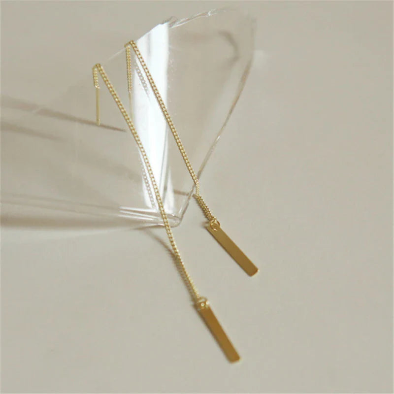 925 Sterlingsilber 14K Gold Lange Ohrringe | Shop Nory
