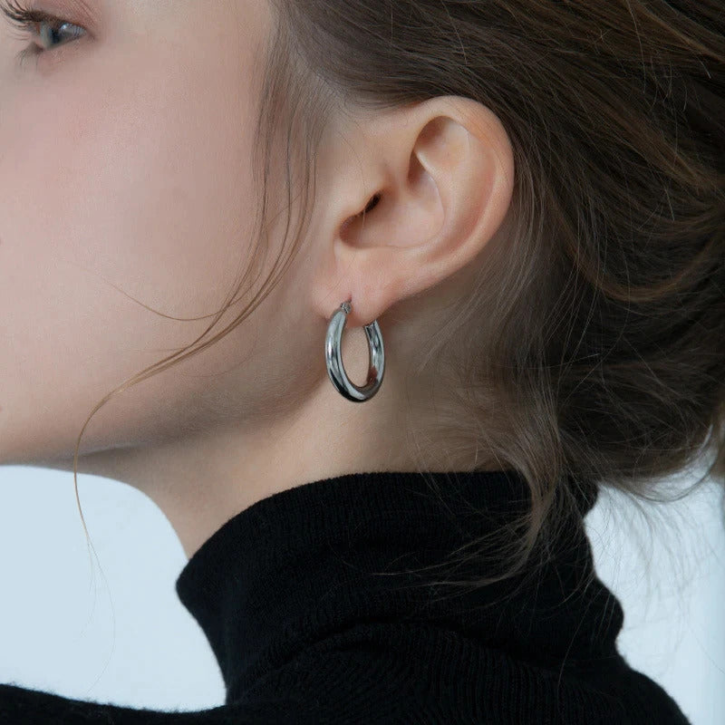 925 Sterling Sterling Silber Retro Creolen | Shop Nory