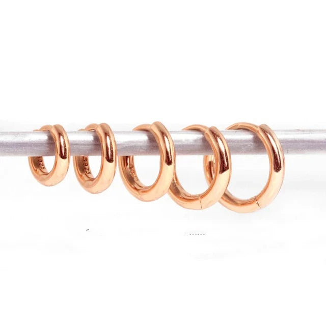925 Sterling Silver Rose Gold Kleine Creolen | Shop Nory