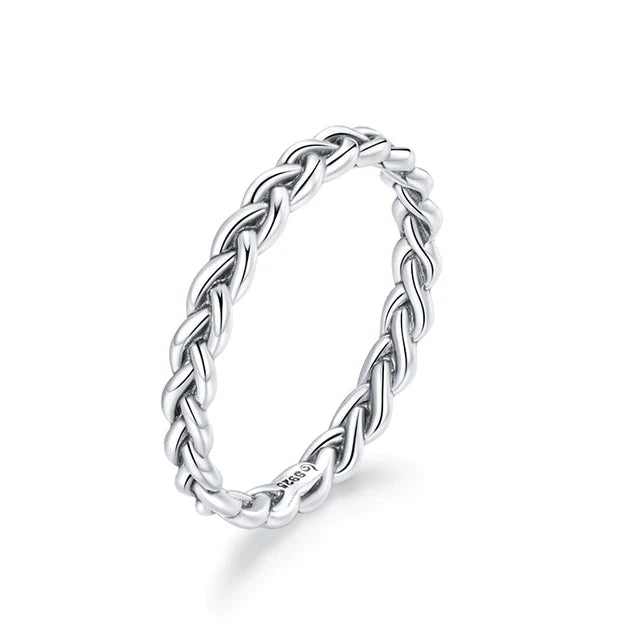 925 Sterling Silber Einfach Geflochtener Eleganter Ring | Shop Nory