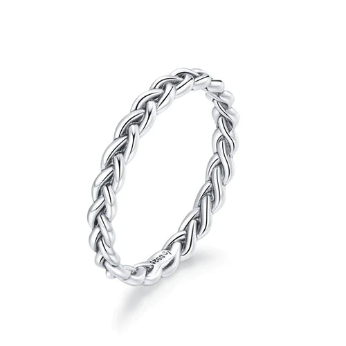 925 Sterling Silber Einfach Geflochtener Eleganter Ring | Shop Nory