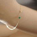 925 Sterling Silber Smaragd Kristall Kettenarmband | Shop Nory