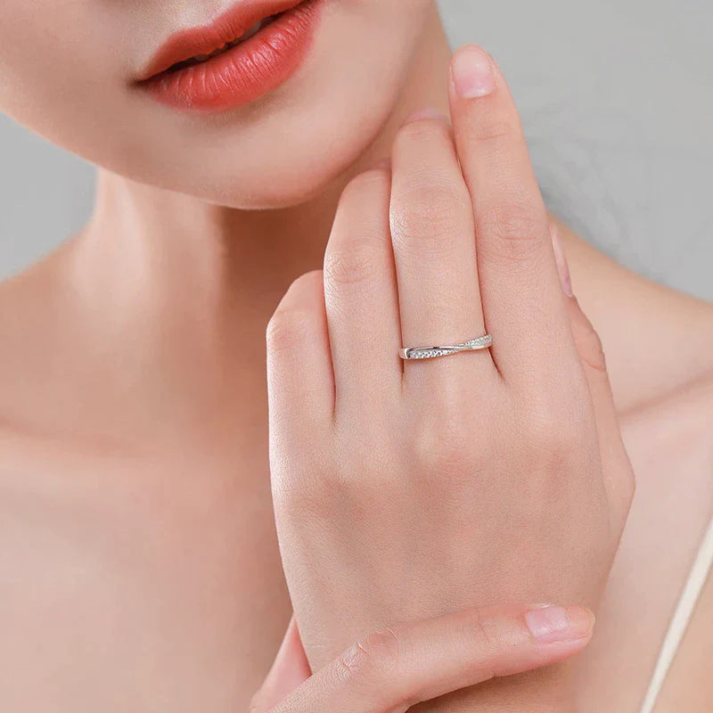 925 Sterling Silber Einfach Geflochtene Ring | Shop Nory