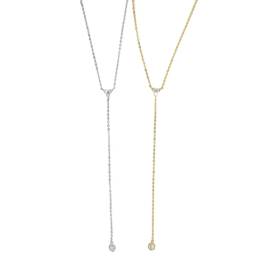 925 Sterling Silber einfache lange Ketten-Lariat-Halskette | Shop Nory