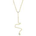 925 Sterling Silber einfache lange Ketten-Lariat-Halskette | Shop Nory
