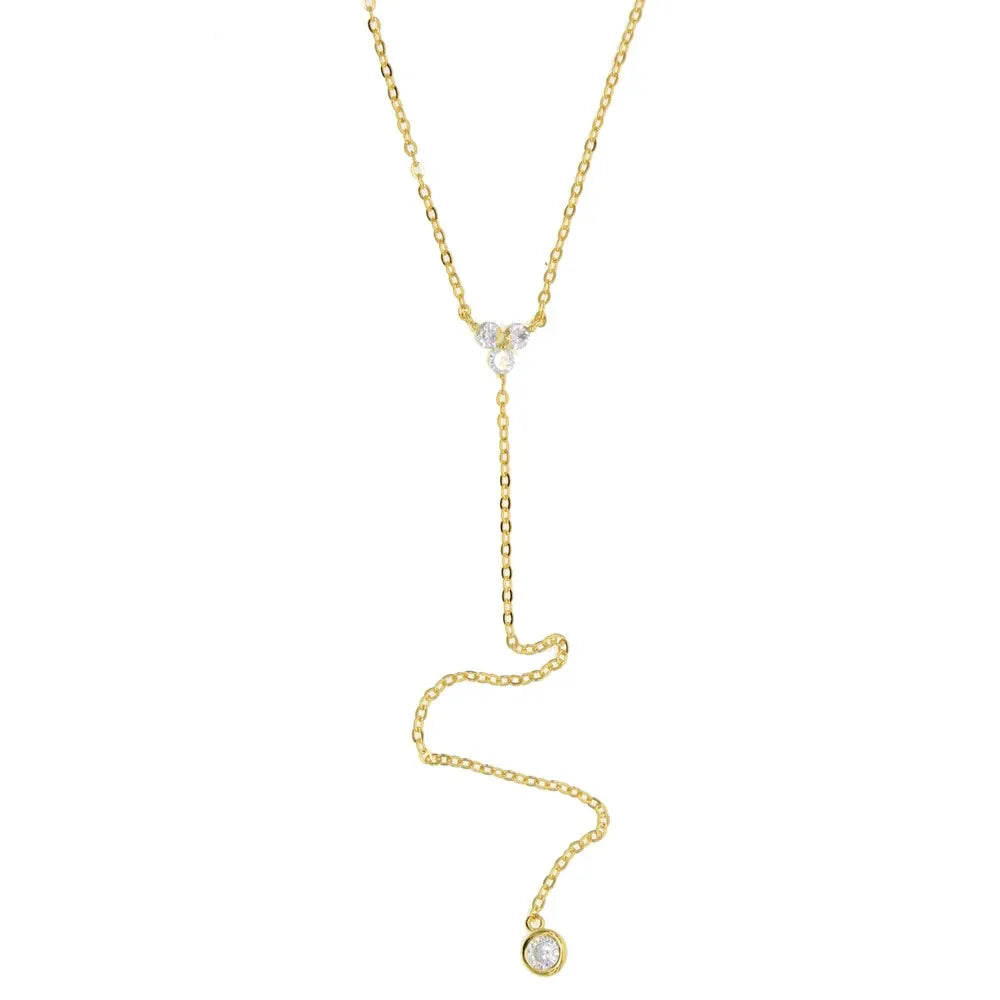 925 Sterling Silber einfache lange Ketten-Lariat-Halskette | Shop Nory