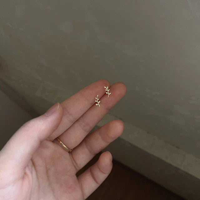 925 Sterling Silver Olivenzweig Blatt Ohrringe | Shop Nory