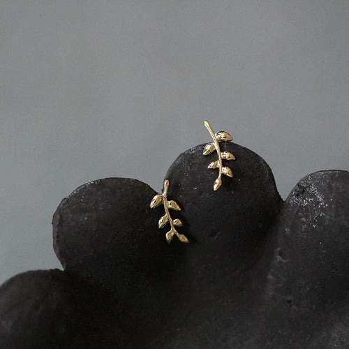 925 Sterling Silver Olivenzweig Blatt Ohrringe | Shop Nory